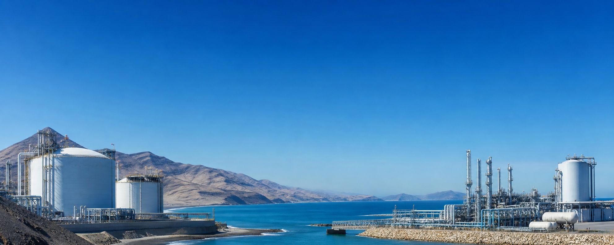 Instalación de gas natural licuado en la costa peruana, imagen ilustrativa